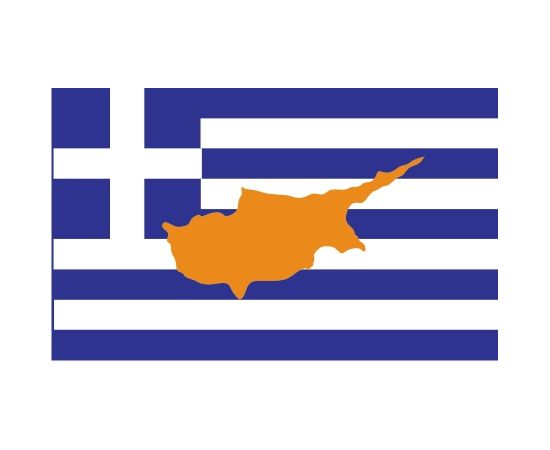 Greek flag with the island of Cyprus (2)