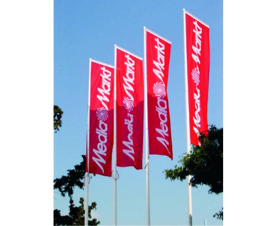 Fiberglass poles with banner arm