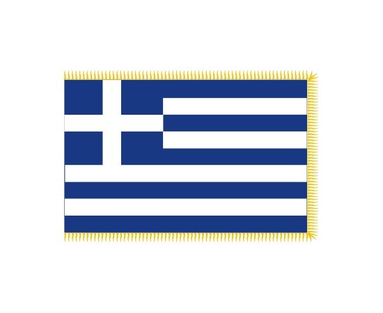 Greek car flag with fringe